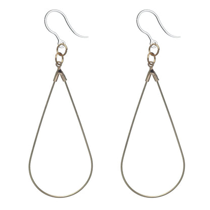 Teardrop Safety Pin Earrings (Dangles) - gold