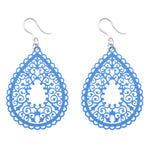 Intricate Teardrop Earrings (Dangles) - blue