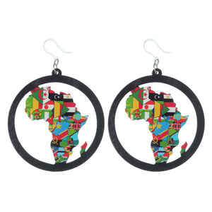 Exaggerated African Flag Earrings (Dangles)