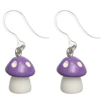 Fairy Tale Mushroom Earrings (Dangles) - purple