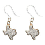 Faux Druzy Texas Earrings (Dangles) - gold rimmed silver