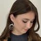 Silver Stacked Hoop Dangles Hypoallergenic Earrings for Sensitive Ears with Plastic Posts