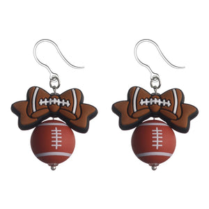 Bow Football Drop Earrings (Dangles)