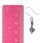 Tiny Treble Clef Drop Earrings (Dangles) - size