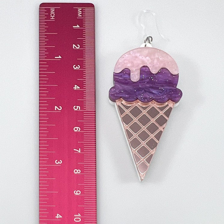 Exaggerated Pastel Ice Cream Earrings (Dangles) - size