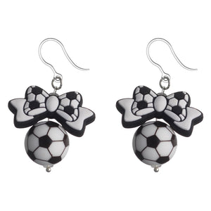 Bow Soccer Drop Earrings (Dangles)