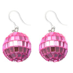 Pink Disco Ball Earrings (Dangles)