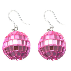 Pink Disco Ball Earrings (Dangles)