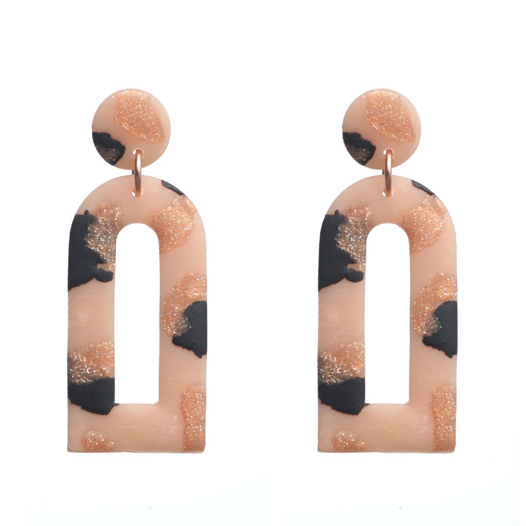 Cheetah Window Arch Earrings (Dangles)