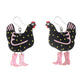 Exaggerated Chicken Earrings (Dangles) - black