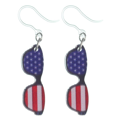Patriotic Sunglasses Earrings (Dangles)
