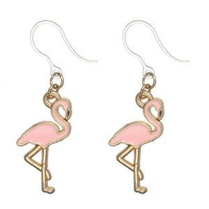 Flamingo Dangles Hypoallergenic Earrings for Sensitive Ears Made with Plastic Posts