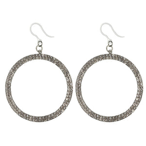 Rhinestone Hoop Drop Dangles Hypoallergenic Earrings for Sensitive Ears Made with Plastic Posts