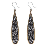 Faux Druzy Raindrop Earrings (Dangles) - black