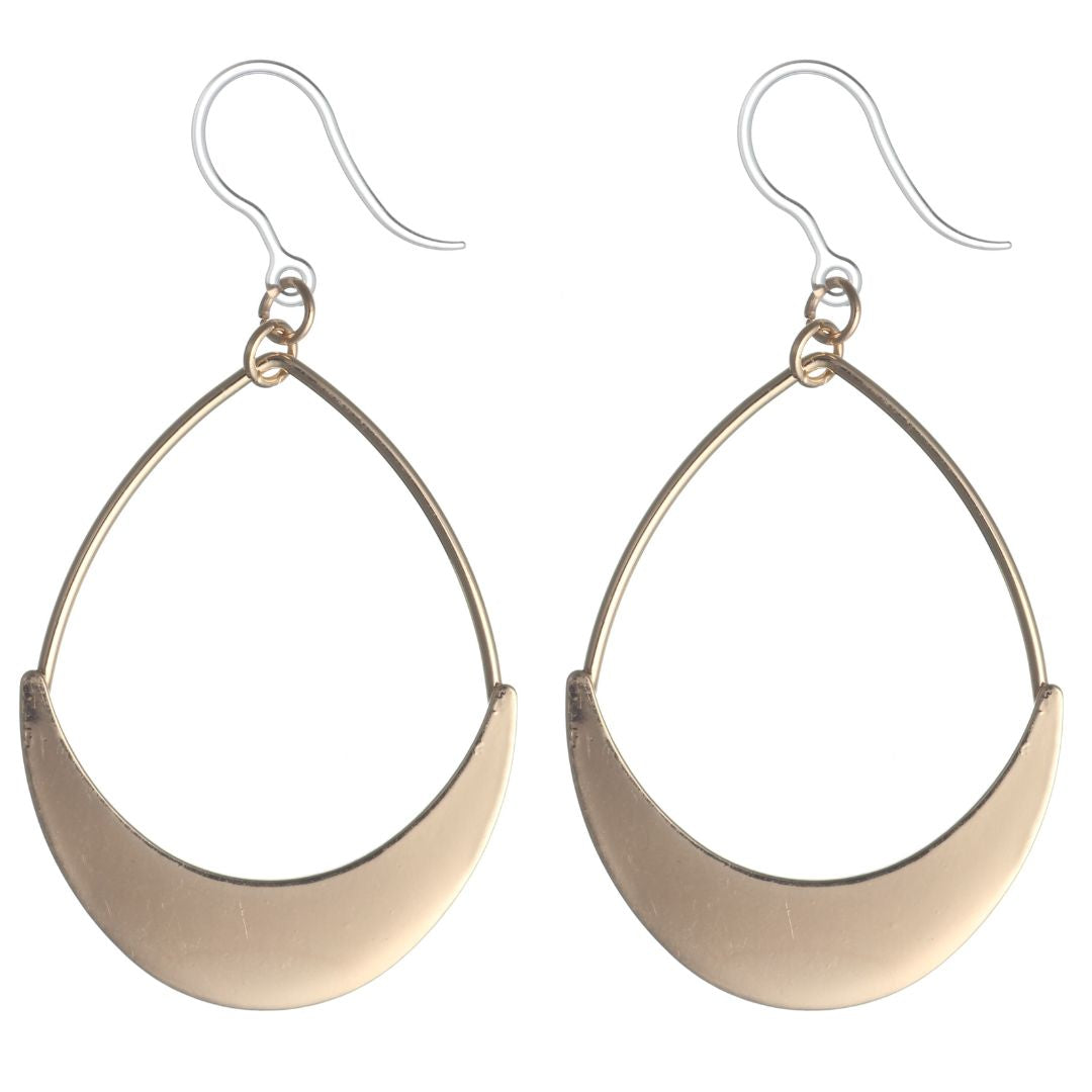 Hollow Water Drop Earrings (Dangles) - gold