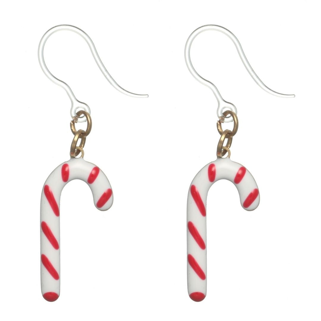 Dainty Candy Cane Earrings (Dangles)