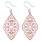Intricate Diamond Earrings (Dangles) - pink