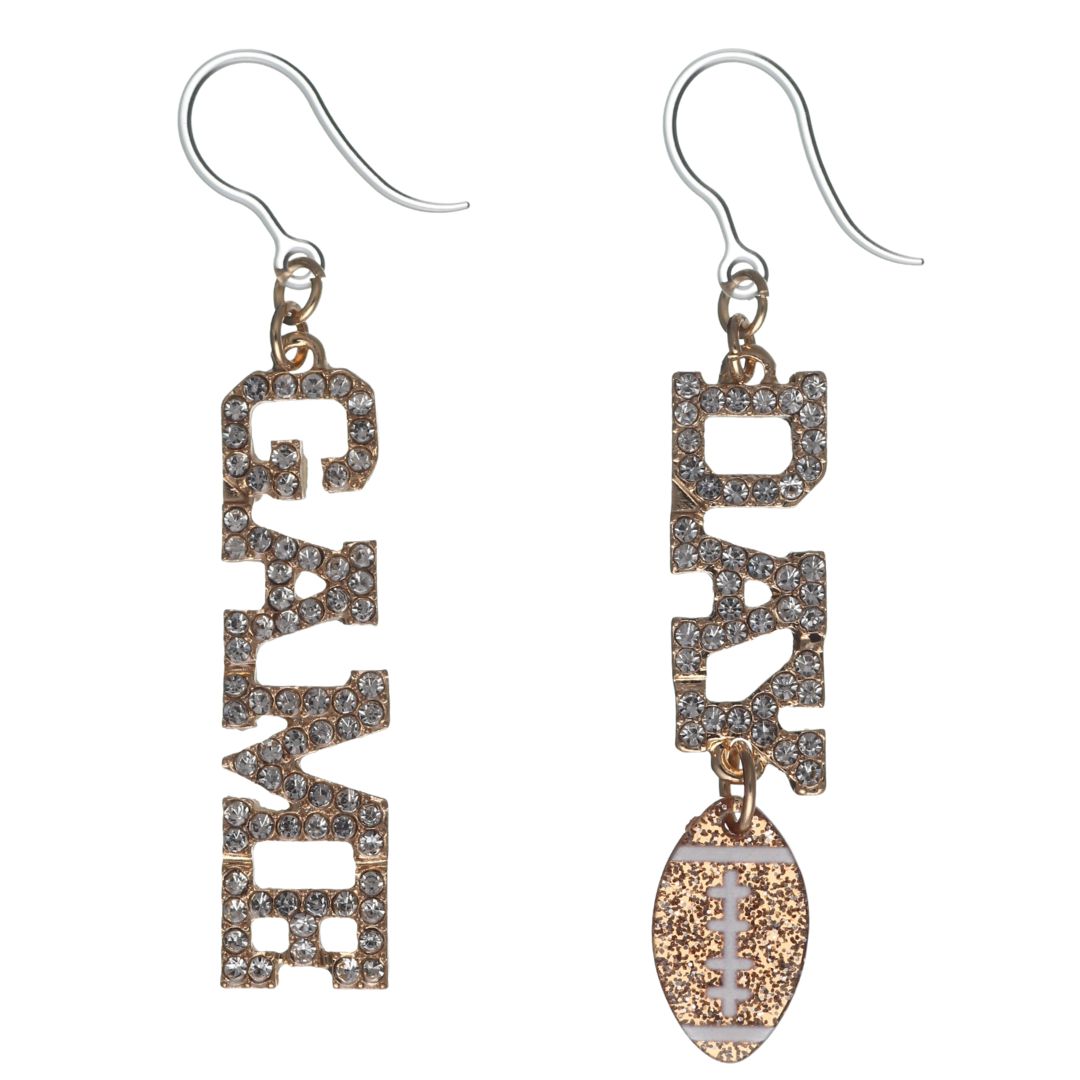 Game Day Dangles Hypoallergenic Earrings for Sensitive Ears Made with Plastic Posts