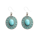 Copper Framed Turquoise Earrings Dangles