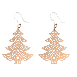 Large Christmas Tree Dangles Hypoallergenic Earrings for Sensitive Ears Made with Plastic Posts