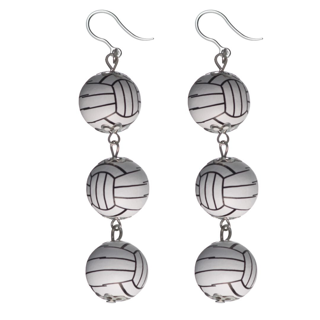 Triple Volleyball Drop Earrings (Dangles)