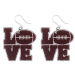 Love Football Earrings (Dangles)