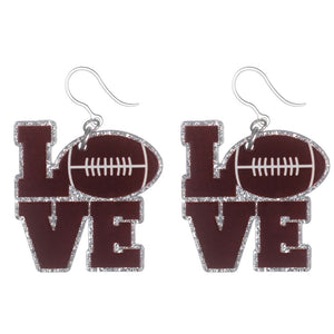 Love Football Earrings (Dangles)