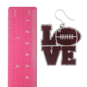 Love Football Earrings (Dangles)- size