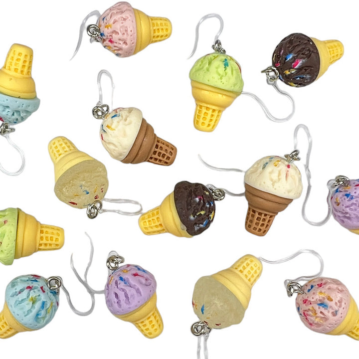 Sprinkle Ice Cream Cone Earrings (Dangles) - all colors