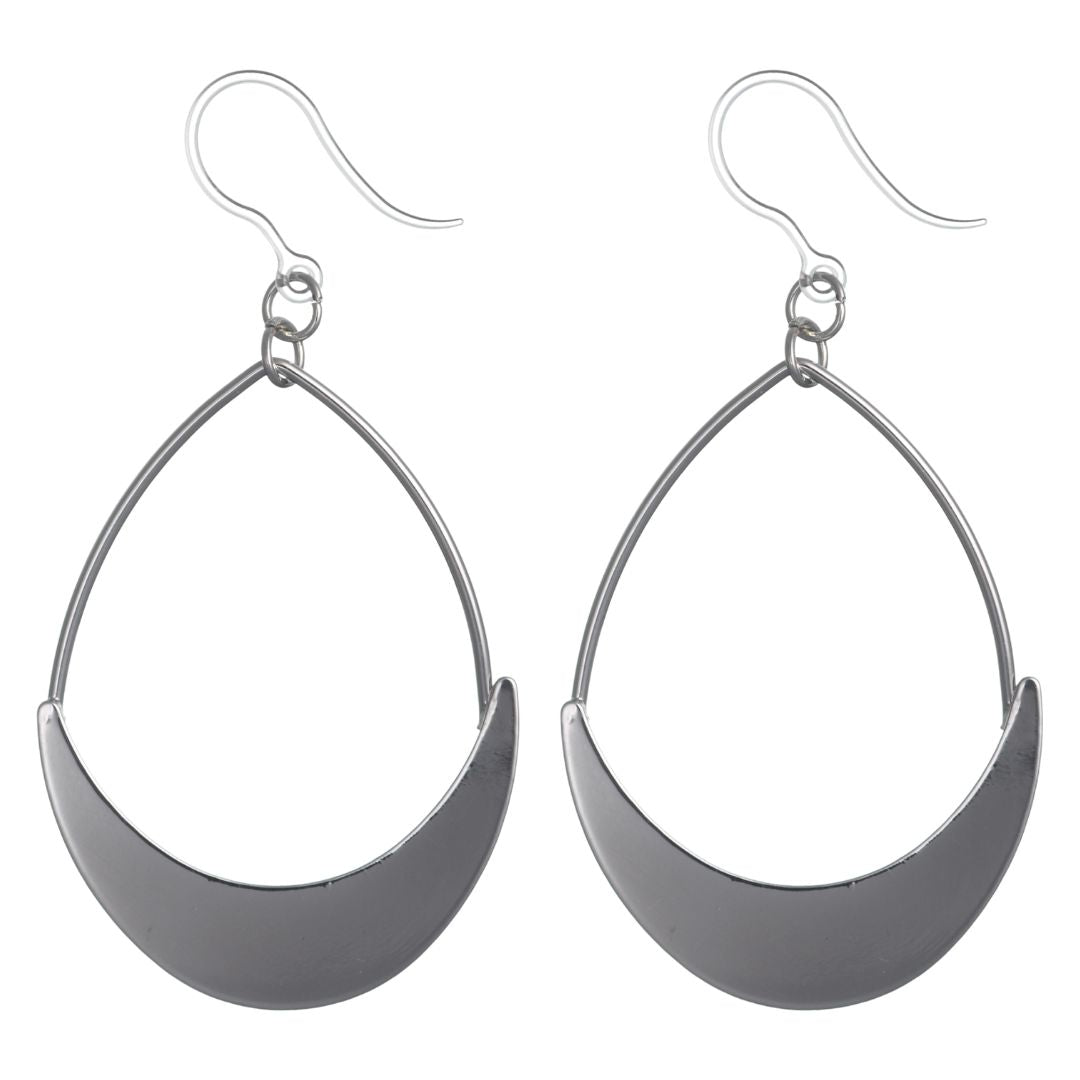 Hollow Water Drop Earrings (Dangles) - silver