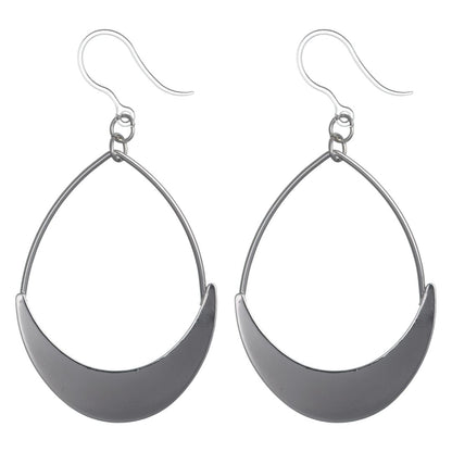 Hollow Water Drop Earrings (Dangles) - silver