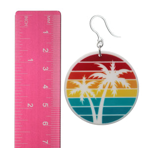 Palm Tree Stripe Earrings (Dangles) - size