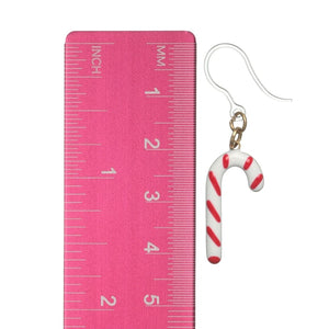 Dainty Candy Cane Earrings (Dangles) - size