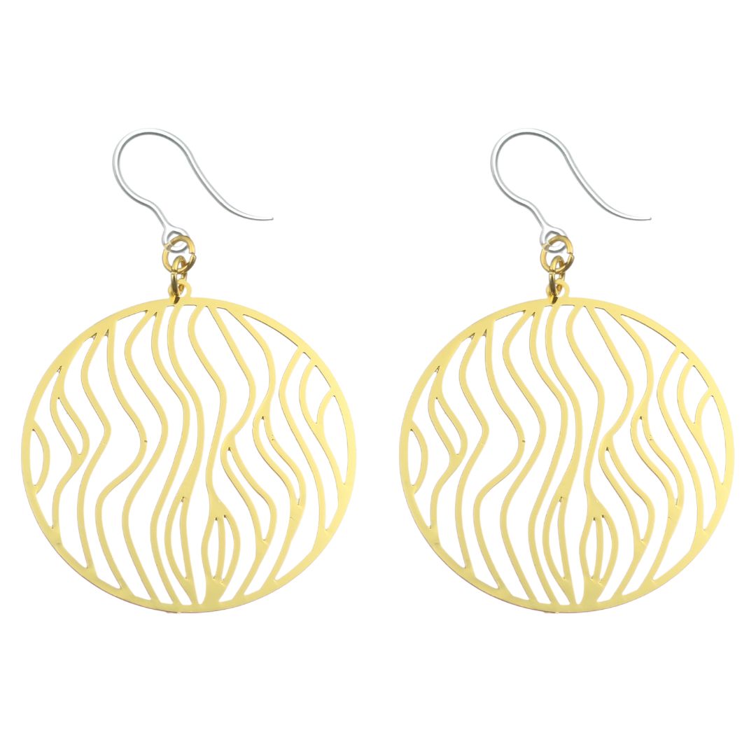 Flowing Water Earrings (Dangles) - gold