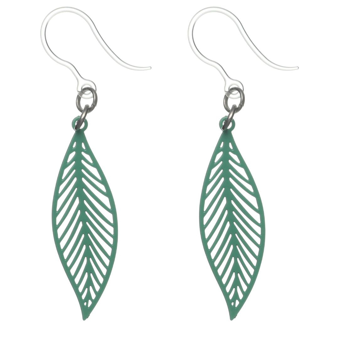 Lovely Leaf Earrings (Dangles) - turquoise