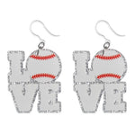 Love Baseball Earrings (Dangles)