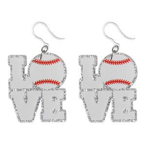 Love Baseball Earrings (Dangles)