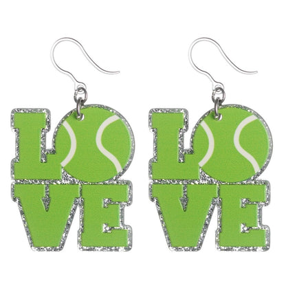 Love Tennis Earrings (Dangles)