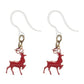 Painted Reindeer Earrings (Dangles) - red