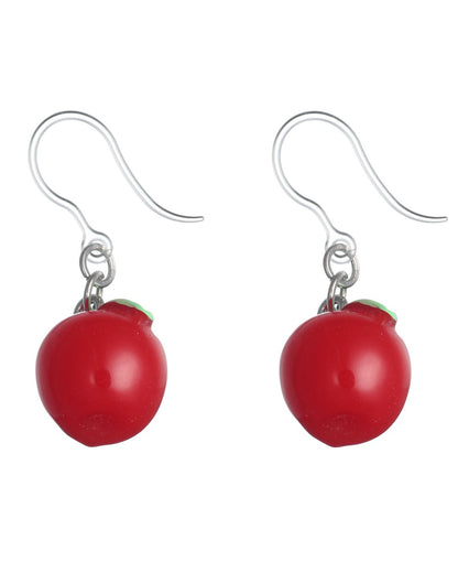 Perfect Apple Dangles Hypoallergenic Earrings for Sensitive Ears Made with Plastic Posts