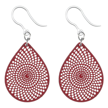 Whirly Earrings (Dangles) - red