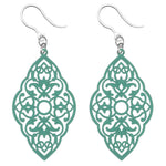 Intricate Diamond Earrings (Dangles) - turquoise