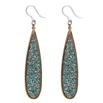 Faux Druzy Raindrop Earrings (Dangles) - turquoise
