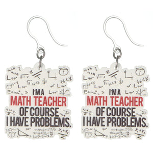 Math Teacher Earrings (Dangles)