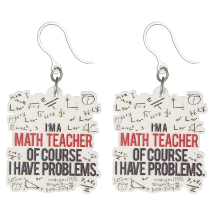 Math Teacher Earrings (Dangles)