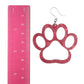 Exaggerated Glitter Paw Print Earrings (Dangles) - size