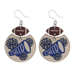 Wooden Cheer Earrings (Dangles) - blue