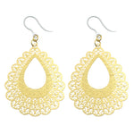 Medium Lace Teardrop Earrings (Dangles) - gold