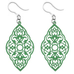 Intricate Diamond Earrings (Dangles) - green