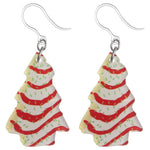 Exaggerated Christmas Tree Cake Earrings (Dangles)